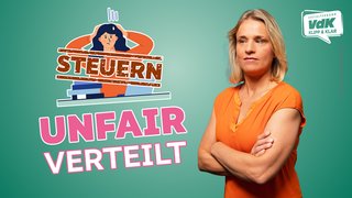 Die Collage zeigt VdK-Präsidentin Verena Bentele und den Text "Unfair verteilt"